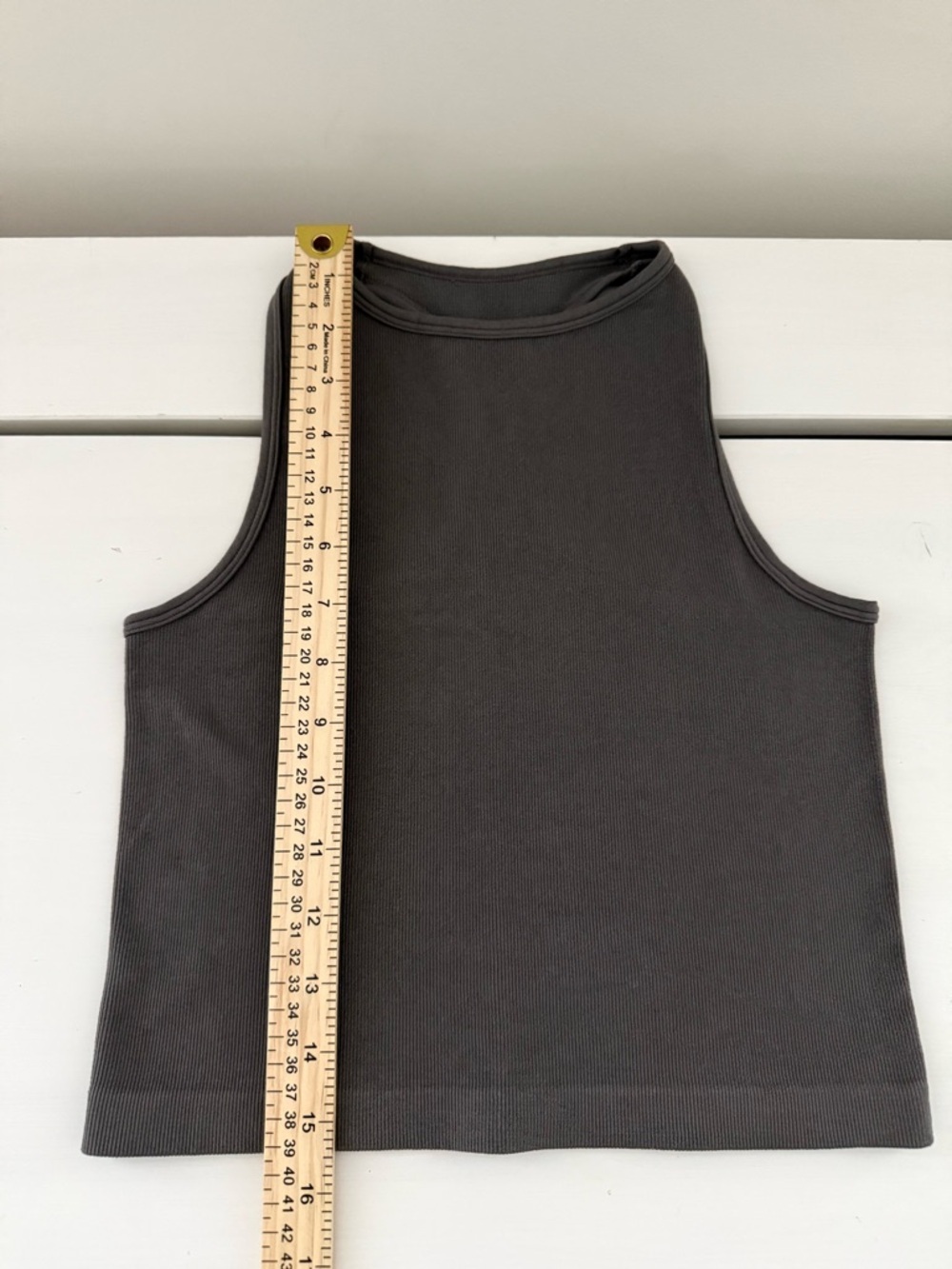 Intimately Free People Hayley Brami Tank XS Gray Ribbed Cropped Racerback - Picture 6 of 6